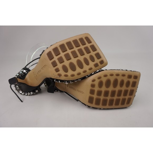 Bottega Veneta Women's Black Stretch Embellished Ankle Strap Heel Pumps Size 36 - Picture 6 of 6